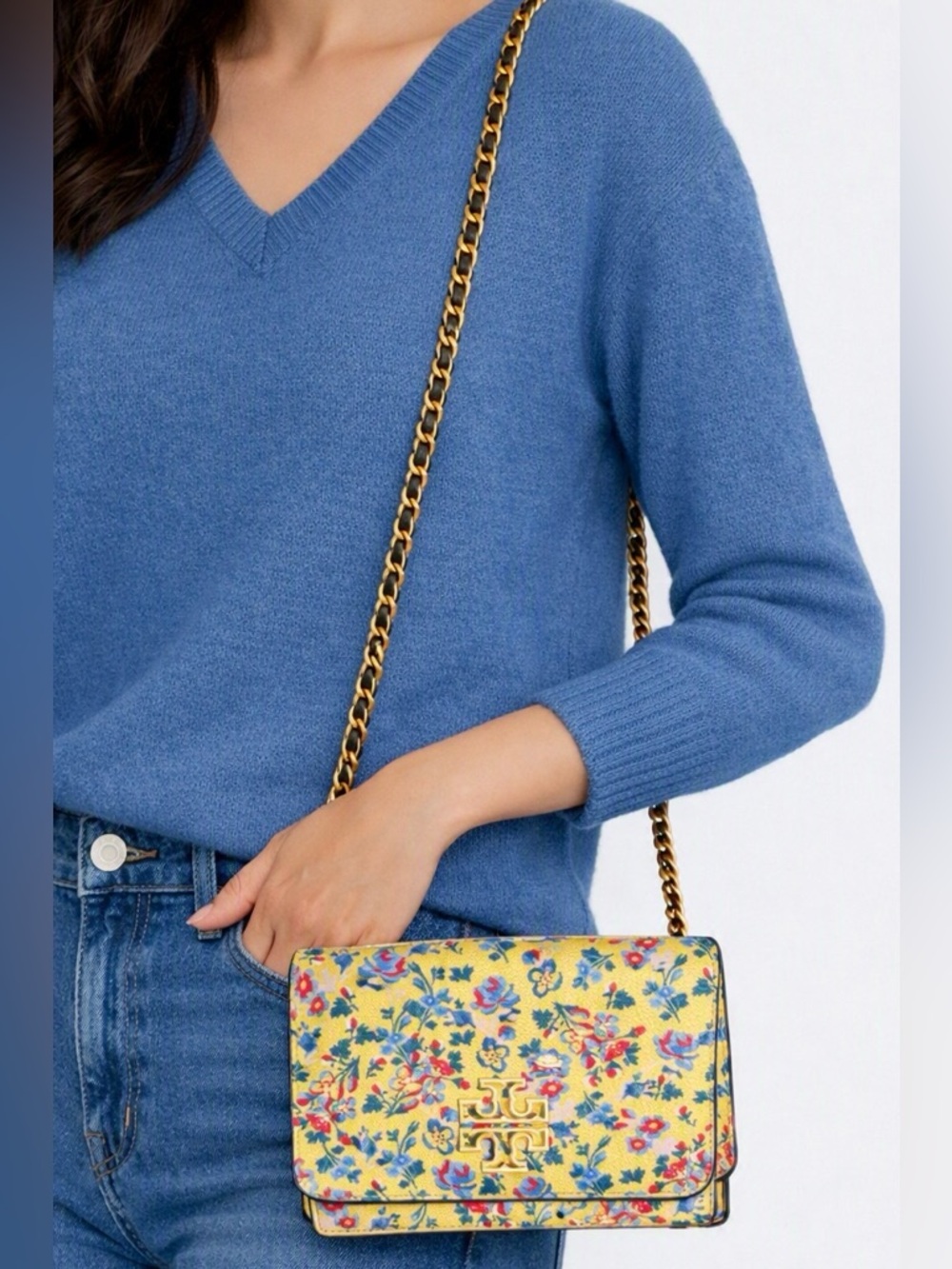 TORY BURCH Britten Crossbody Wallet Crossbody Printed, Liberty Floral - LIKE NEW - Picture 11 of 12